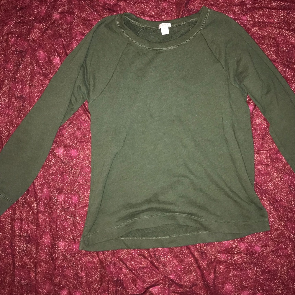 Army green J Crew sweater
